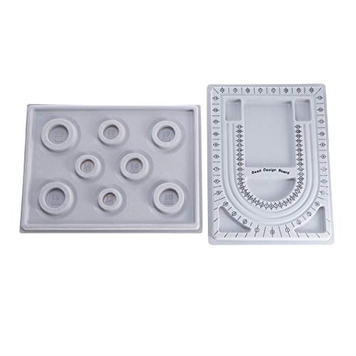 SUPVOX Necklace Beading Board DIY Jewelry Design Tray for Necklace Bracelet Jewelry Making 2PCS