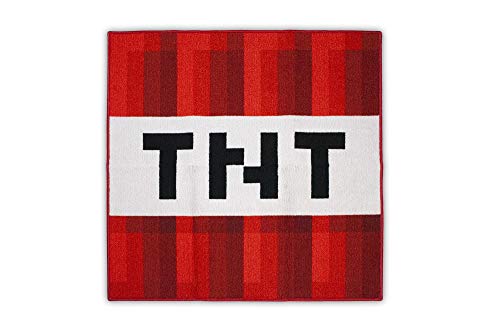 Minecraft Area Rug TNT Block Decorations Merch Video Game Decorations TNT Decorations | 39-Inch Square Area Rug