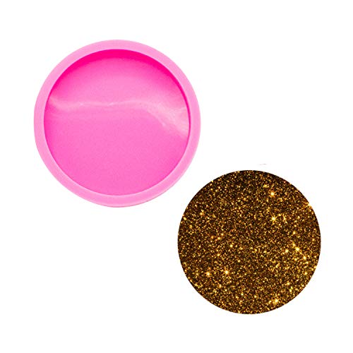 Super Shiny Circle Coaster Resin Molds Silicone Coaster Mold Round Shape Silicone Molds for Epoxy Resin Casting DIY Cup Mats Mold Diameter 7.8cm/3.07 inch, Molds for Casting, Home Decoration, Size L