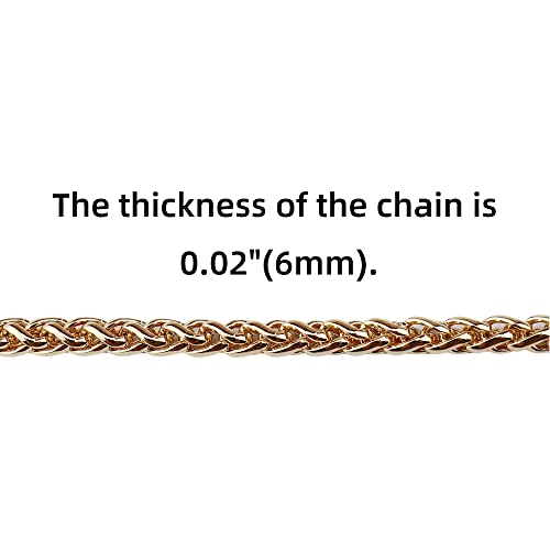 HEEHEE 47.2" Mini Purse Chain Strap Delightful Extending Durable DIY Metal Lantern Chains Replacement Straps with Buckles Wide 6mm Gold 1 PCS for Shoulder Cross Body Handbag
