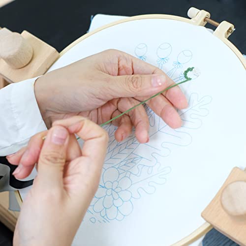 HAND U JOURNEY Basic Embroidery Stitch Kit for Beginner, 1 Include 28 Different Stitches and 2 Set Plant & Home Theme Embroidery Kit for Craft Lovers