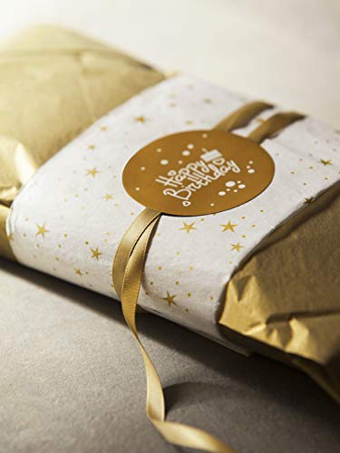 RUSPEPA Gift Wrapping Tissue Paper - Metallic Gold Tissue Paper for DIY Crafts,Pack Bags - 19.5 x 27.5 inches -25 Sheets