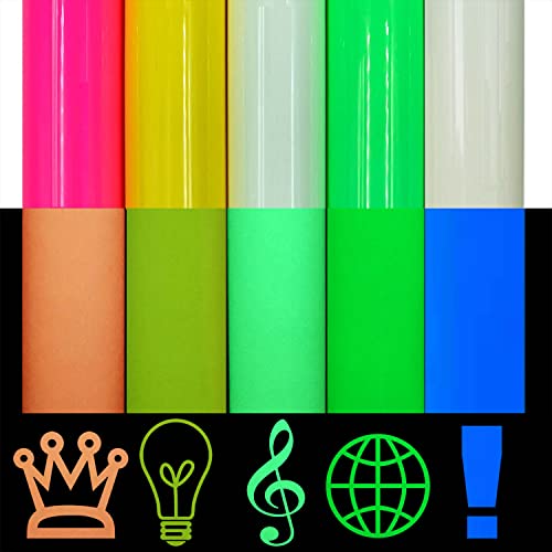 KEJXSGUO 3D Puff Heat Transfer Vinyl Rolls 10''x 5ft Glow in The Dark HTV Foaming Luminous Fluorescent Press Film Iron on Vinyl Easy to Cut & Weed for T-Shirt Clothes Textile Fabric (Green), LY-15