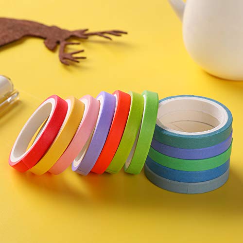 WAPETASHI Washi Masking Tape Set 60 Rolls 5mm (0.2 inch) Wide Decorative Craft Tape Collection for Scrapbook DIY Crafts Gift Wrapping Planners