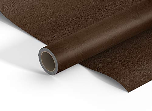 VViViD Brown Weatherproof Faux Leather Finish Marine Vinyl Fabric (5ft x 54")