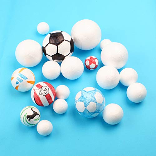 121 PCS 0.8 Inch-2.8 Inch White Foam Balls Polystyrene Craft Balls Styrofoam Balls for Art, Craft, Household, School Projects and Christmas Easter Party Decorations