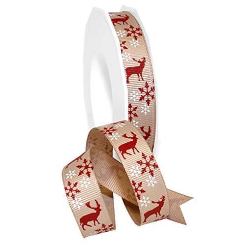 "Morex Ribbon Grosgrain Ribbon Petite Celebration, 5/8"" x 25 Yd, Christmas Deer" (7581.16/25-2006)