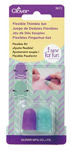 Clover I Sew for Fun Flexible Set Thimble, purple and blue 2