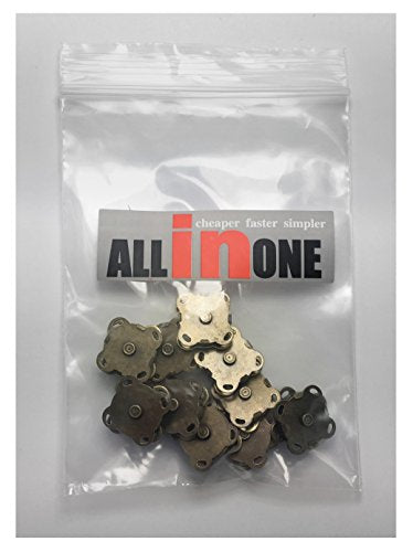 ALL in ONE 10Sets 14mm Antique Bronze Sew On Magnetic Snap Buttons