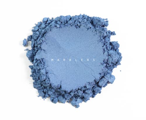MARBLERS Cosmetic Grade Mica Powder Colorant [Shine Blue] 1oz (28g) Metallic Pigment Dye | Sparkle, Luster, Pearl | Festival, Party Makeup | Nail, Eyeshadow | Resin, Soap | Non- Toxic, Vegan