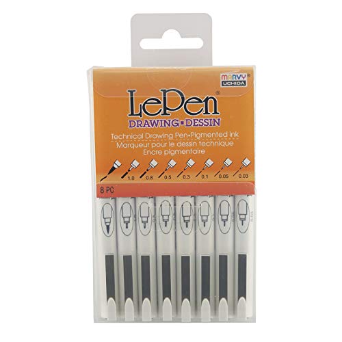 Uchida, Le Pen Technical Drawing 8 Piece, Pen Set