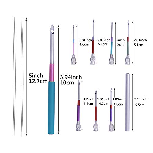 8 Pcs Punch Needles,Embroidery Stitching Punch Needle,Embroidery Poking Cross Stitch Tools Knitting Needle Art Handmaking Sewing Needles with 4 Colors Thread