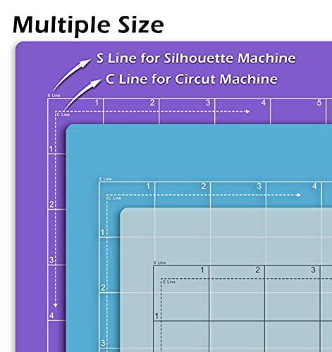 ReArt Cutting Mat for Silhouette Cameo 3 Packs 12” x 12” - Standard Grip Adhesive Cutting Mat Replacement Set Mats Vinyl Craft
