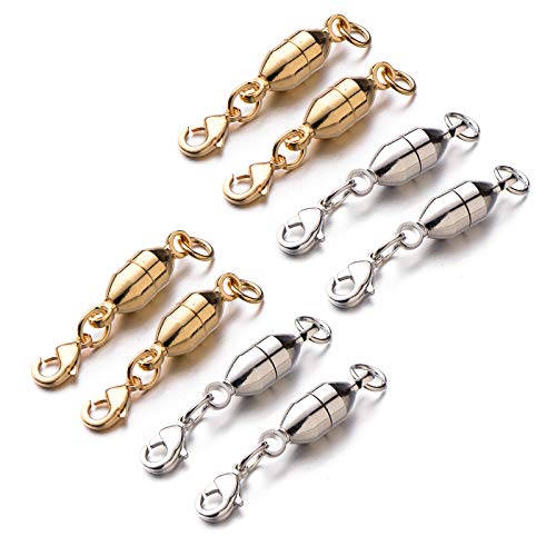Zpsolution 6mm Magnetic Jewelry Clasps Lobster Clasp Oval Shape for Necklace Bracelet 8 pcs
