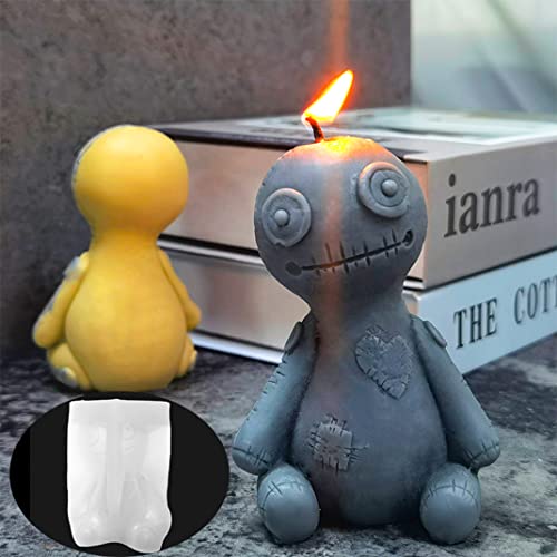 DIYBravo Candle Silicone Resin Molds Unique 3D Curse Voodoo Doll Shape Halloween Epoxy Casting Molds Resin Art Mold Soap Mold for DIY Crafts Handmade Table Decor Holiday Gifts