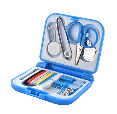 3 Packs Portable Travel Sewing Kits Mini Case Plastic Scissors Sewing Needles Thread Buttons DIY Sewing Supplies in Compact Folding Storage Case