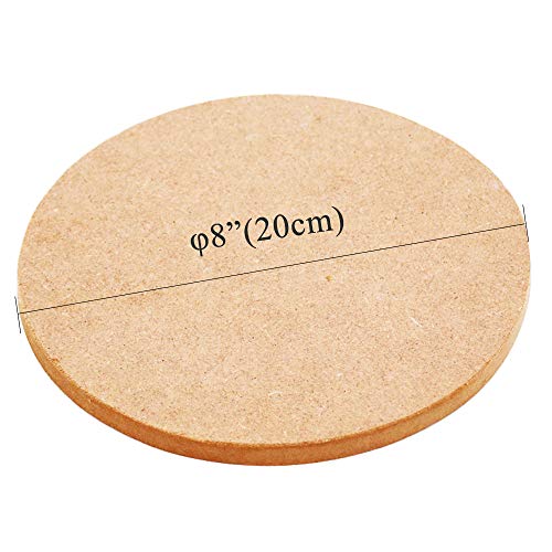 Huanyu 8" Diameter 1/4" Thick Round Fiberboard Pottery Wheel Bats Ceramic Art Drying Board Tool Holding Clay Board Balanced Bat for Use Spinning Clay & Making Ceramics