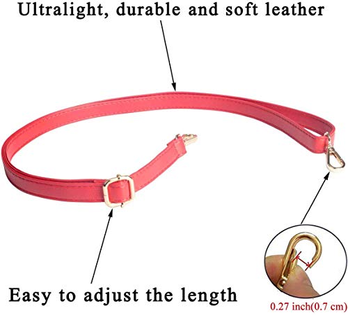 Beaulegan Purse Strap Replacement - Full Grain Microfiber Leather - 59 Inch Long Adjustable for Crossbody Shoulder Bag - 0.7 Inch Wide, Light Camel / Gold