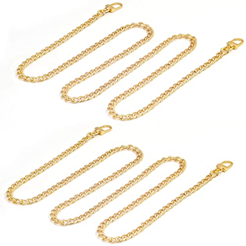 shynek Gold Purse Chain, 2PCS Crossbody Chain Strap, Gold Belt Chain, Long Chain Cross Body Strap for Bags, Purses, Handbags