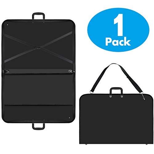 Black Spill-Resistant Art Artist Portfolio Sketching Supplies Case A2 Size with Reinforcing Plate & Shoulder Strap for Students, Designers. (28” x20”x1.5”)