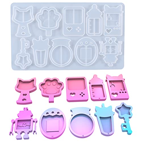 iSuperb Shaker Resin Molds Quicksand Silicone Molds Epoxy Casting Mold Resin Shaker Mold for Charms Pendant Jewelry Keychain Decoration DIY Craft Making