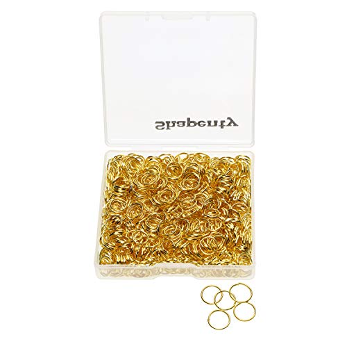 Shapenty 1000PCS Gold Plated Iron Open Jump Rings Connectors Bulk for DIY Craft Earring Necklace Bracelet Pendant Choker Jewelry Making Findings and Key Ring Chain Accessories (Gold, 8mm)