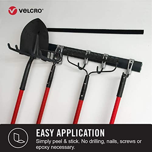 VELCRO Brand Heavy Duty Tape with Adhesive - Cut Strips to Length - Holds 10 lbs, Black - Industrial Strength Roll, Wide 10Ft x 2In - Strong Hold for Indoor or Outdoor Use