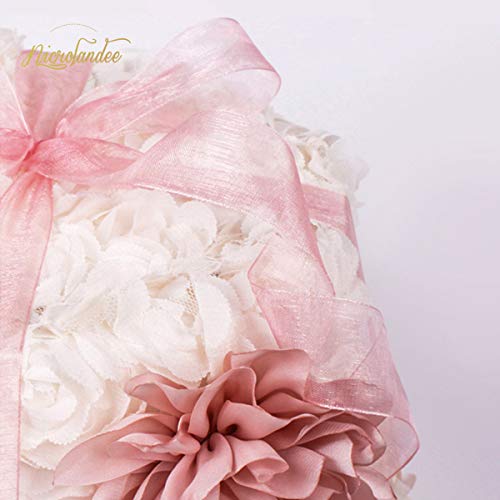 NICROLANDEE 3 Rolls Sheer Chiffon Ribbon 1.5Inch×49 Yards Dusty Rose Fading Chiffon Ribbon for Gift Wrapping Wedding Gift Ribbon Bows Bouquets Wrapping Birthday Wreath Decorations