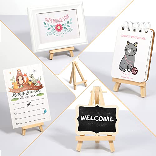 60 Pack 5 Inch Mini Wood Display Easel Artist Small Wooden Easel Stand Art Craft Painting Triangle Easel Canvas Holder Mini Easels Pack Tabletop Stand for Card Artist Photos Phone Wedding