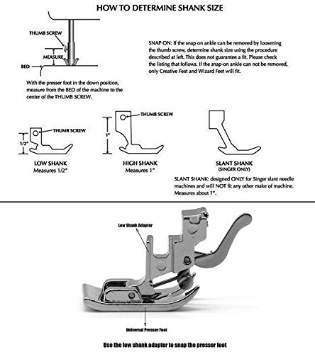 High Shank Presser Foot Holder Adapter Standard Snap on Sewing Machines