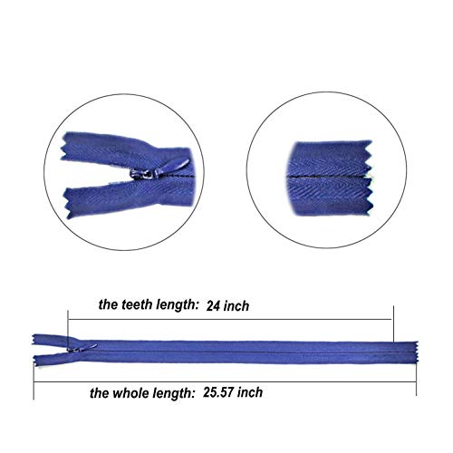 24 Inch 10PCS Invisible Nylon Coil Zipper,Clothing Zipper,Hidden Zipper DIY Sewing Tools for Tailor Sewing Crafts(5 pcs Grey and 5 pcs Beige 61cm) SHUNLI