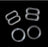 100Set Clear Plastic Invisible Lingerie Rings (8.5g) and Sliders (9g) Bra Bikini Rings (8mm)