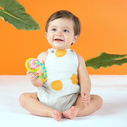 Bright Starts Baby Rattle & BPA-Free Teether Toy, Ages 3 Months+