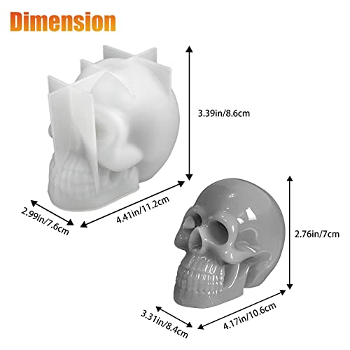 BRAVECOW DIY 3D Silicone Skull Handmade Making Resin Mold Decoration Crafts for Home Table Holiday Parties Halloween Gifts