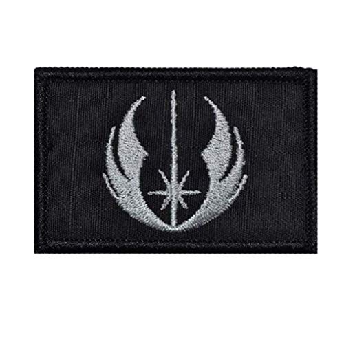 Star Embroidered War Patches Rebel Scum and Jedi Order Emblem Morale Military Hook and Loop Tactical Patches (Gray)