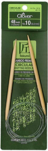 Clover Takumi Bamboo Circular 48-Inch Knitting Needles, Size 10