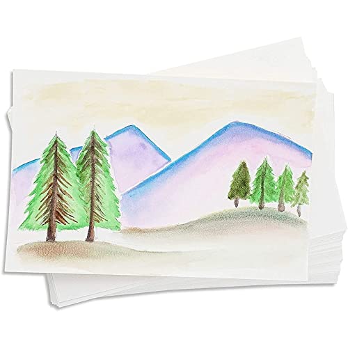 50 Pack Blank Postcards, Watercolor Paper Post Cards for DIY Thanksgiving, Christmas, Mailing, Painting (White, 4x6 In)