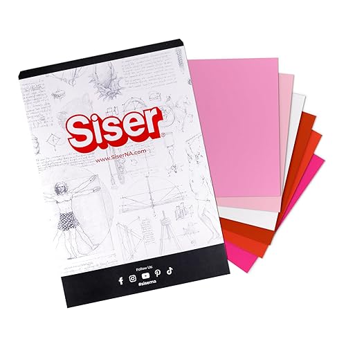 Siser EasyWeed 11.8 inch by 12 inch Sheets - Sweetheart Colors (6 Pack)