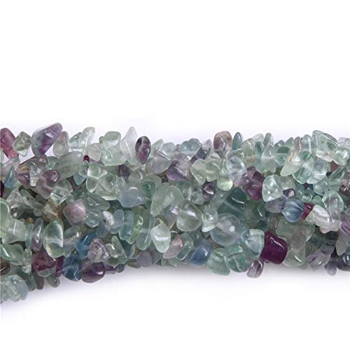 5-8mm Natural Fluorite Chips Beads Irregular Chip Stones Loose Gemstone Beads Energy Healing Beads for Jewelry Making Strand 30 Inch