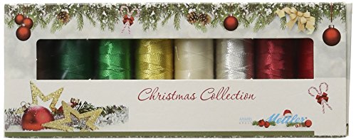 Mettler Christmas Thread kit, 1500 yd/1372m, Assorted