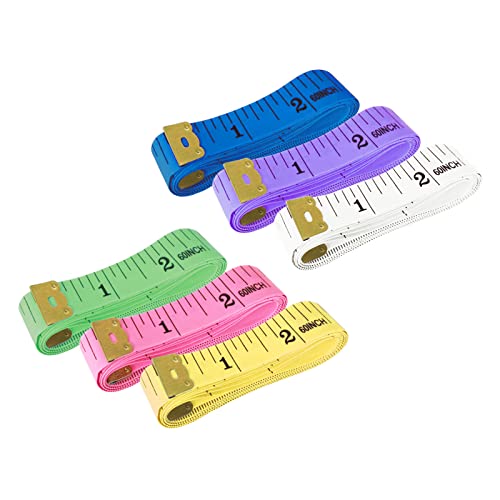 6 Pack Soft Tape Measure Double Scale Body Sewing Flexible Ruler for Weight Loss Medical Body Measurement Sewing Tailor Craft Vinyl Ruler, Has Centimetre Scale on Reverse Side 60-inch