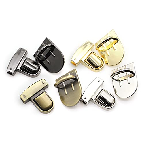 Asamuyu 8 Sets Tuck Lock Clasp Catch Purse Buckle Fasteners Wallet Buckle Purse Metal Clasp Locks for DIY Craft Bag Leather Handbags Making (4 Colors)