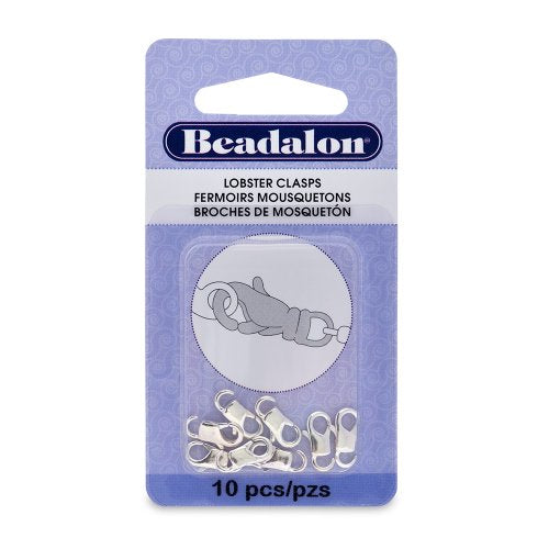 Artistic Wire Beadalon EZ-Lobster Clasp 11mm Nickel Free Silver, Plated, 10-Piece