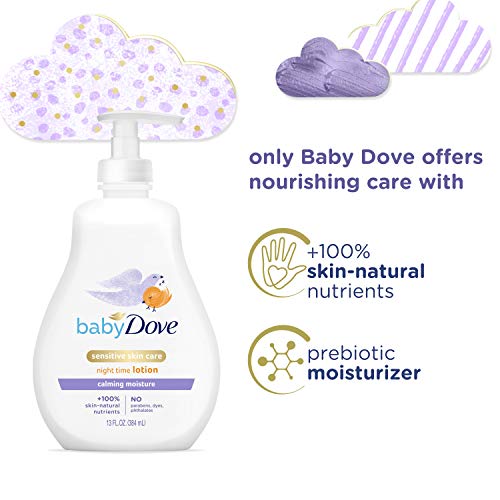 Baby Dove Sensitive Skin Care Baby Lotion For a Soothing Scented Lotion Calming Moisture Hypoallergenic and Dermatologist-Tested 13 oz