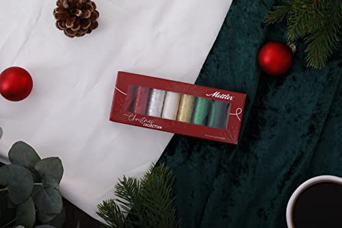 Mettler Christmas Thread kit, 1500 yd/1372m, Assorted