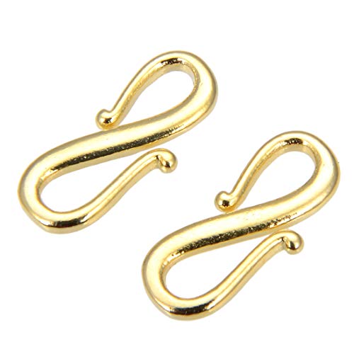 5pcs Adabele Authentic Gold Plated Sterling Silver S Hooks Clasp 12mm (0.47 Inch) Small Connector for Jewelry Making Supplies SS365