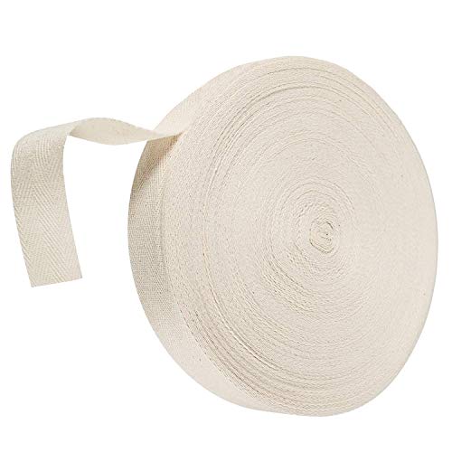 Abbaoww 55 Yards Twill Tape Ribbon 2 Inch 100% Cotton Herringbone Webbing Tape Sewing Twill Ribbon for DIY Crafts Sewing, Natural