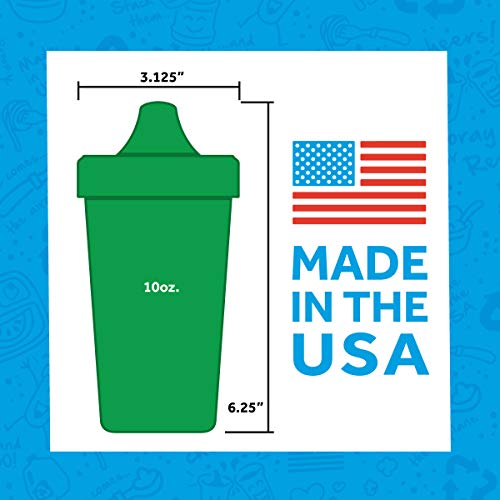 Re Play - 10 oz. No-Spill Sippy Cups for Baby, Toddler, & Child - Made in USA from Recycled Milk Jugs - BPA-Free, Dishwasher Safe - Modern Mint - Aqua, White, Grey, Teal - 4 Pack