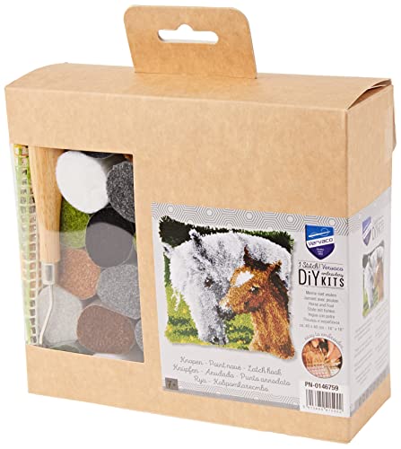 Vervaco Latch Hook KIT Horse/FOAL, One Size, Multicolor