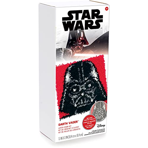Dimensions Darth Vader Star Wars Latch Hook Kit with Pattern, 12" x 12", Multicolor 3 Piece